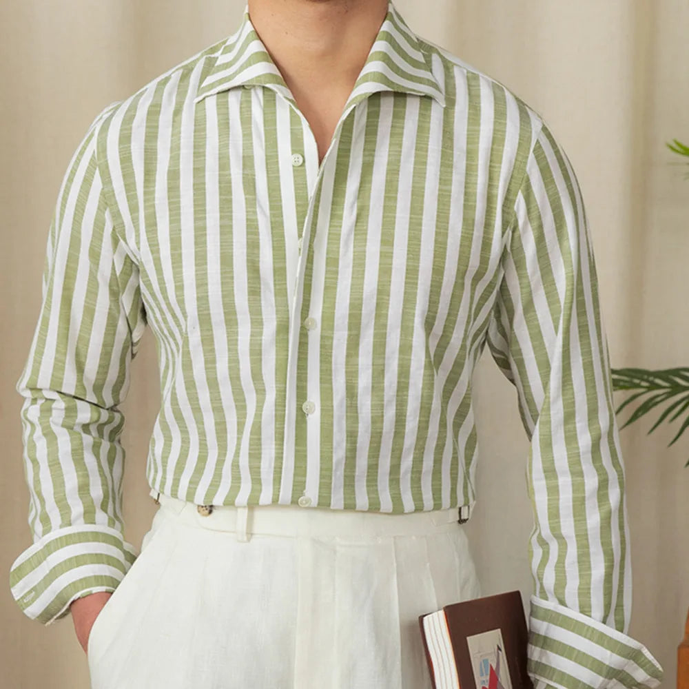 Camisa Social Masculina em Algodão Verde