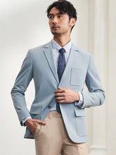 Blazer Azul Poliviscose Lapela Notched